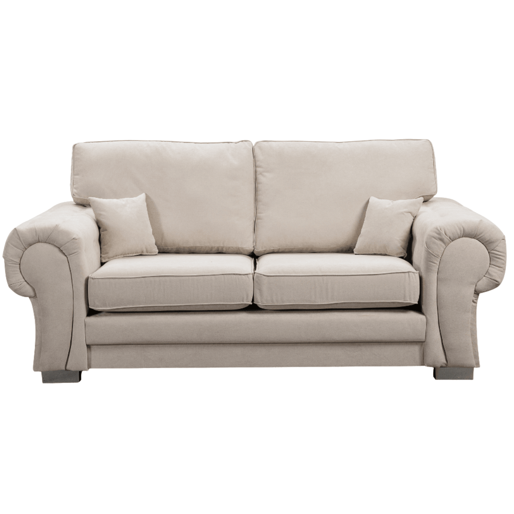 Verona High Back Cream Fabric 3+3 Seater Sofa Set