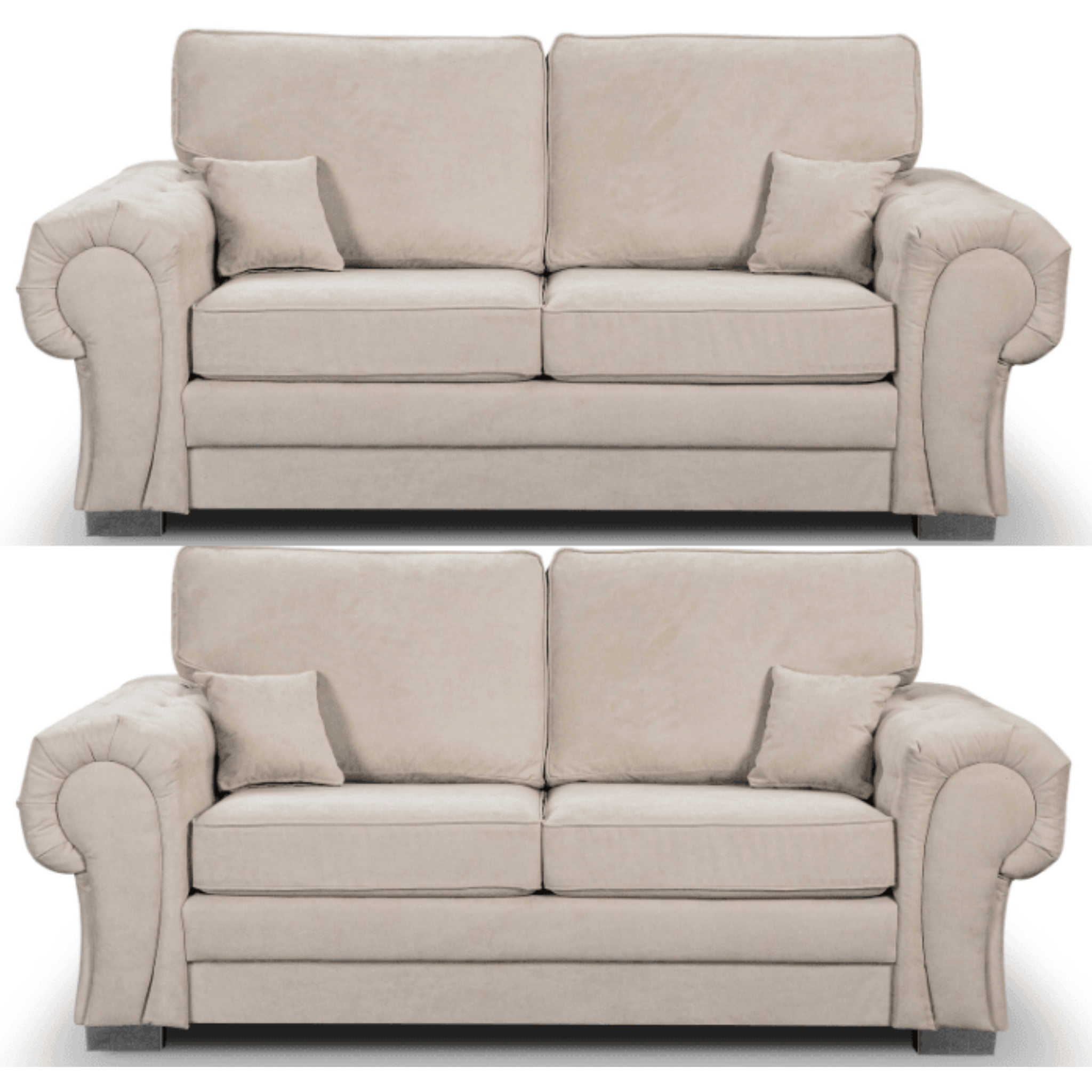Verona High Back Cream Fabric 3+3 Seater Sofa Set