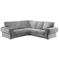 Verona High Back Grey Fabric Corner Sofa