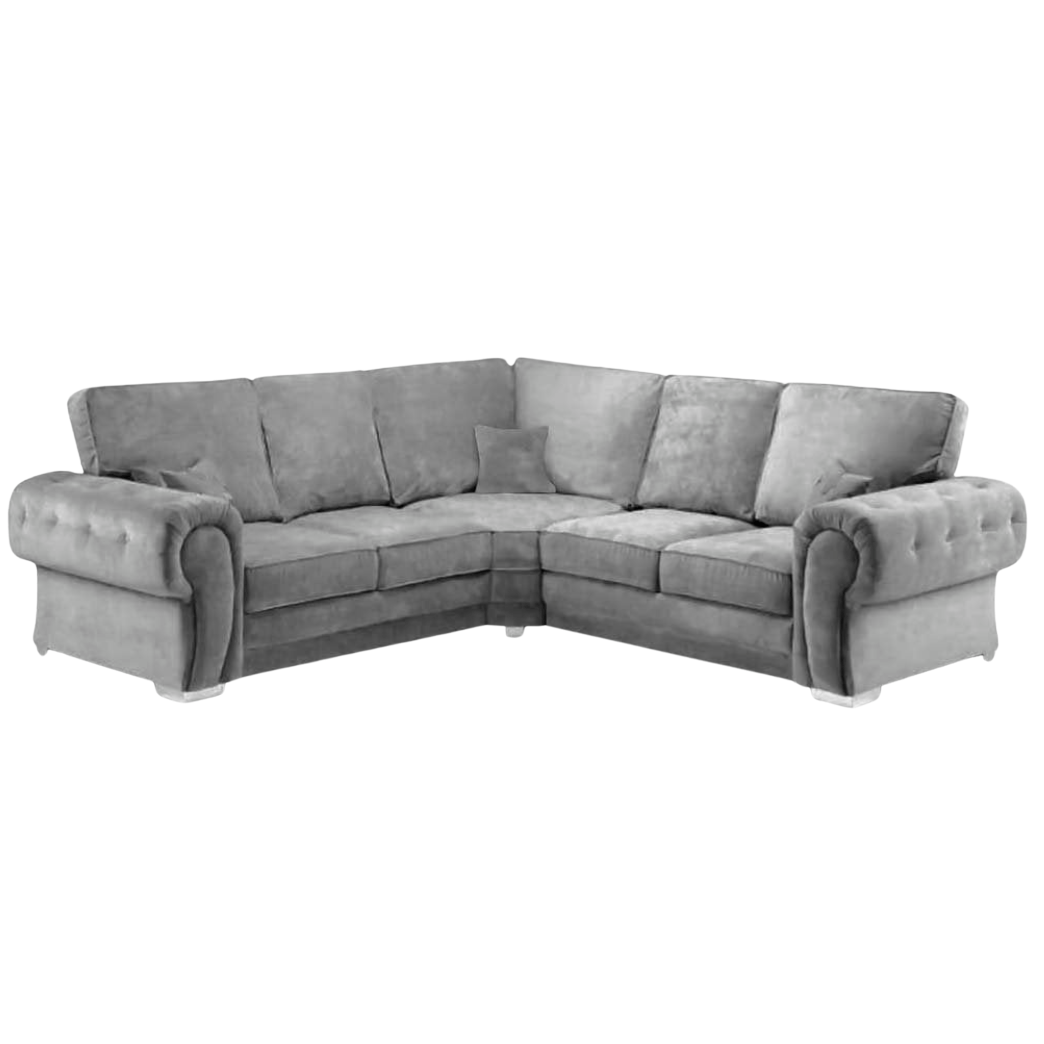 Verona High Back Grey Fabric Corner Sofa