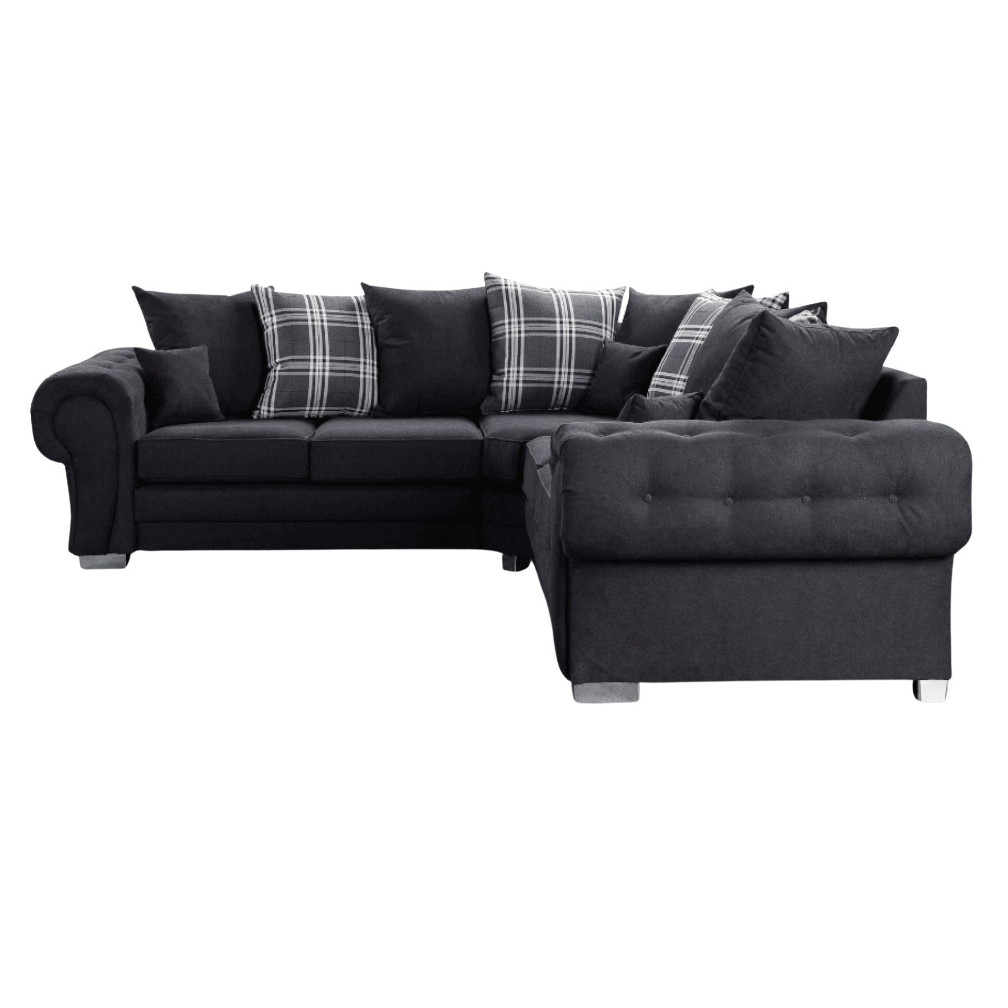 Verona Scatter Black Fabric Corner Sofa